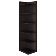 Alder 71-inch 6-shelf Corner Bookcase Cappuccino - 800270