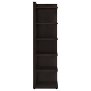 Alder 71-inch 6-shelf Corner Bookcase Cappuccino - 800270