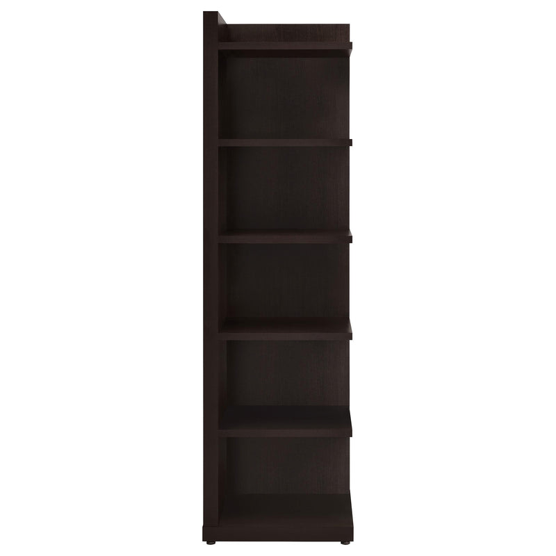 Alder 71-inch 6-shelf Corner Bookcase Cappuccino - 800270