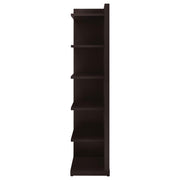 Alder 71-inch 6-shelf Corner Bookcase Cappuccino - 800270
