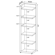 Alder 71-inch 6-shelf Corner Bookcase Cappuccino - 800270