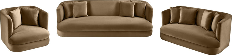 Alder 93.5" Velvet Upholstered Sofa in Beige - 699Beige-S