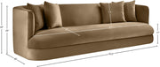 Alder 93.5" Velvet Upholstered Sofa in Beige - 699Beige-S