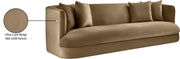 Alder 93.5" Velvet Upholstered Sofa in Beige - 699Beige-S
