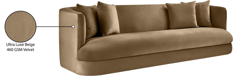 Alder 93.5" Velvet Upholstered Sofa in Beige - 699Beige-S