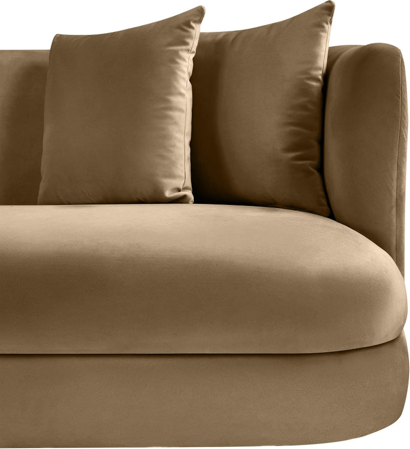 Alder 93.5" Velvet Upholstered Sofa in Beige - 699Beige-S