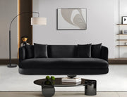 Alder 93.5" Velvet Upholstered Sofa in Black - 699Black-S