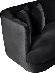 Alder 93.5" Velvet Upholstered Sofa in Black - 699Black-S