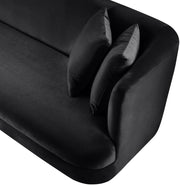 Alder 93.5" Velvet Upholstered Sofa in Black - 699Black-S