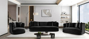 Alder 93.5" Velvet Upholstered Sofa in Black - 699Black-S