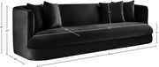 Alder 93.5" Velvet Upholstered Sofa in Black - 699Black-S