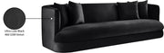 Alder 93.5" Velvet Upholstered Sofa in Black - 699Black-S