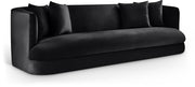 Alder 93.5" Velvet Upholstered Sofa in Black - 699Black-S