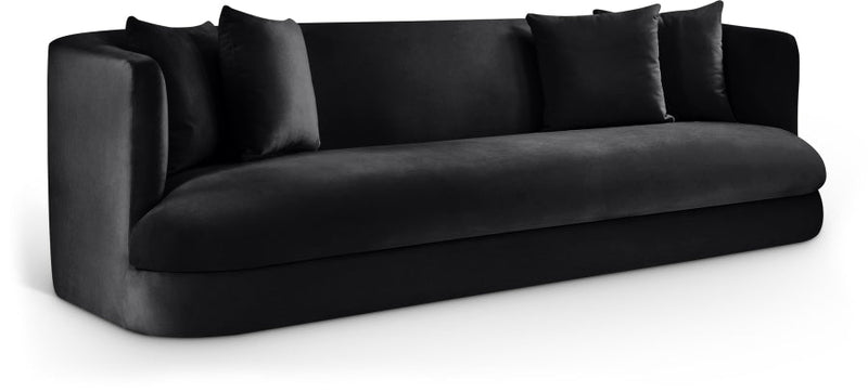 Alder 93.5" Velvet Upholstered Sofa in Black - 699Black-S