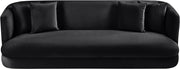 Alder 93.5" Velvet Upholstered Sofa in Black - 699Black-S