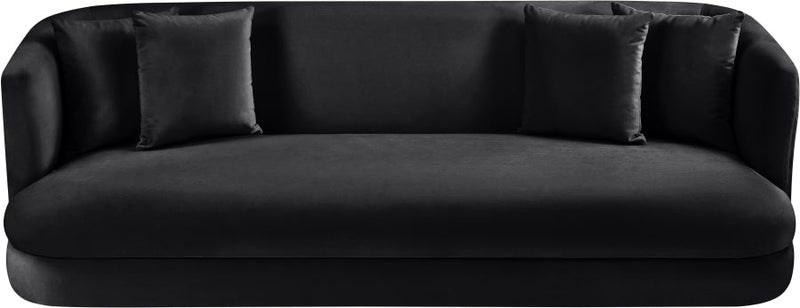 Alder 93.5" Velvet Upholstered Sofa in Black - 699Black-S