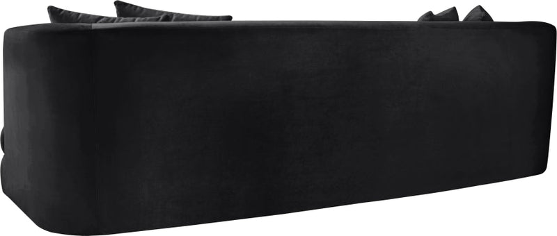 Alder 93.5" Velvet Upholstered Sofa in Black - 699Black-S