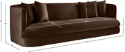 Alder 93.5" Velvet Upholstered Sofa in Brown - 699Brown-S