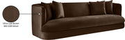Alder 93.5" Velvet Upholstered Sofa in Brown - 699Brown-S
