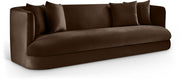 Alder 93.5" Velvet Upholstered Sofa in Brown - 699Brown-S