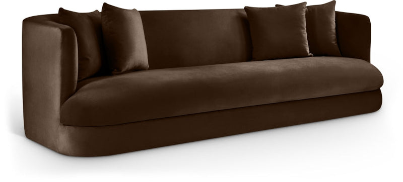 Alder 93.5" Velvet Upholstered Sofa in Brown - 699Brown-S