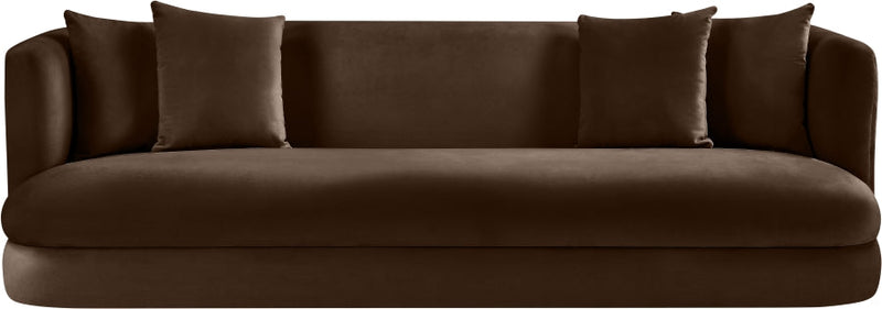 Alder 93.5" Velvet Upholstered Sofa in Brown - 699Brown-S