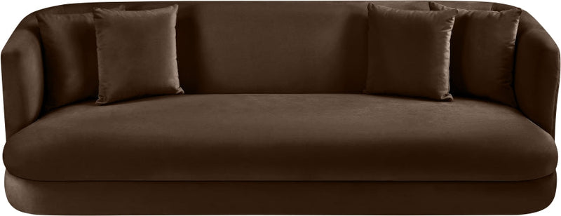 Alder 93.5" Velvet Upholstered Sofa in Brown - 699Brown-S