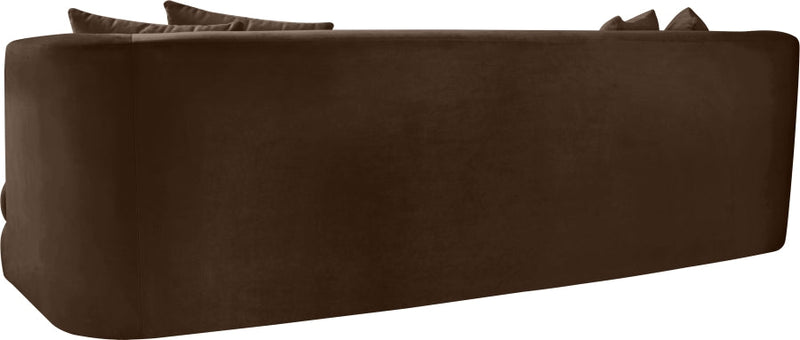 Alder 93.5" Velvet Upholstered Sofa in Brown - 699Brown-S