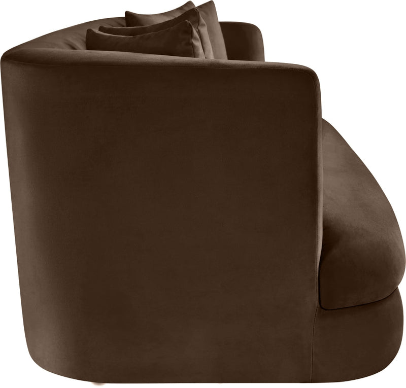 Alder 93.5" Velvet Upholstered Sofa in Brown - 699Brown-S