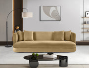 Alder 93.5" Velvet Upholstered Sofa in Camel - 699Camel-S