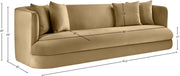 Alder 93.5" Velvet Upholstered Sofa in Camel - 699Camel-S