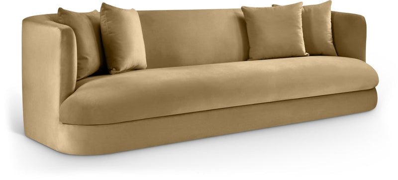 Alder 93.5" Velvet Upholstered Sofa in Camel - 699Camel-S