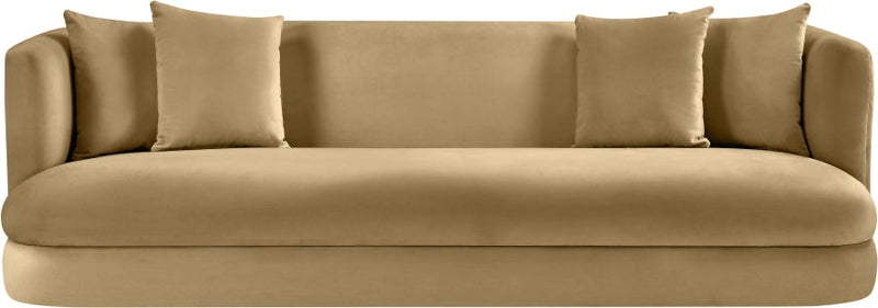 Alder 93.5" Velvet Upholstered Sofa in Camel - 699Camel-S