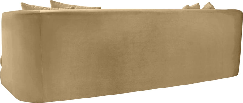 Alder 93.5" Velvet Upholstered Sofa in Camel - 699Camel-S