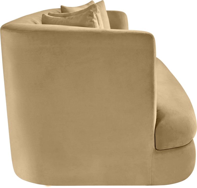 Alder 93.5" Velvet Upholstered Sofa in Camel - 699Camel-S
