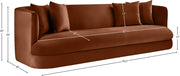Alder 93.5" Velvet Upholstered Sofa in Cognac - 699Cognac-S