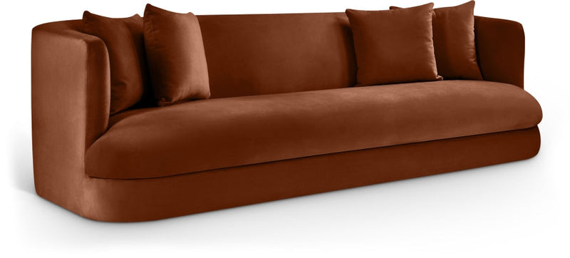 Alder 93.5" Velvet Upholstered Sofa in Cognac - 699Cognac-S