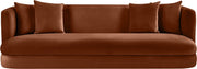 Alder 93.5" Velvet Upholstered Sofa in Cognac - 699Cognac-S