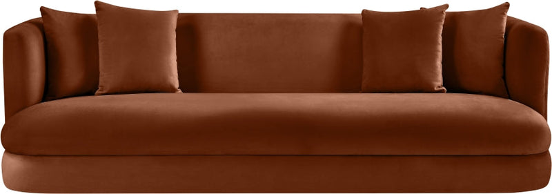 Alder 93.5" Velvet Upholstered Sofa in Cognac - 699Cognac-S
