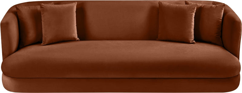 Alder 93.5" Velvet Upholstered Sofa in Cognac - 699Cognac-S