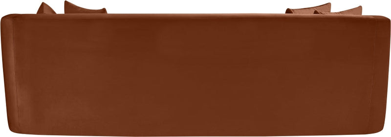 Alder 93.5" Velvet Upholstered Sofa in Cognac - 699Cognac-S