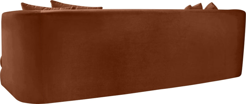 Alder 93.5" Velvet Upholstered Sofa in Cognac - 699Cognac-S