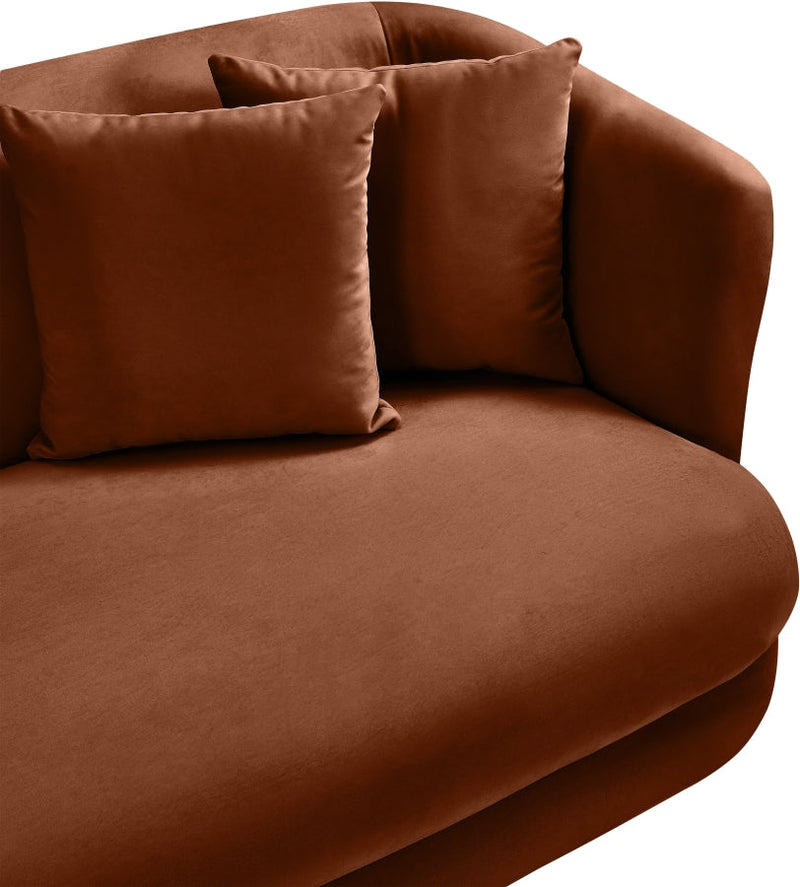 Alder 93.5" Velvet Upholstered Sofa in Cognac - 699Cognac-S