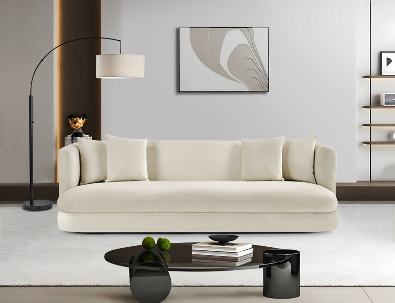 Alder 93.5" Velvet Upholstered Sofa in Cream - 699Cream-S