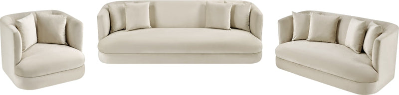 Alder 93.5" Velvet Upholstered Sofa in Cream - 699Cream-S