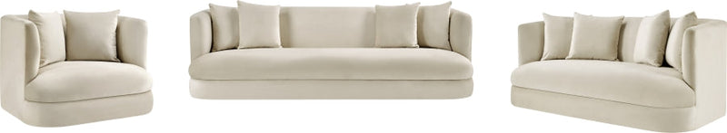 Alder 93.5" Velvet Upholstered Sofa in Cream - 699Cream-S
