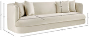 Alder 93.5" Velvet Upholstered Sofa in Cream - 699Cream-S