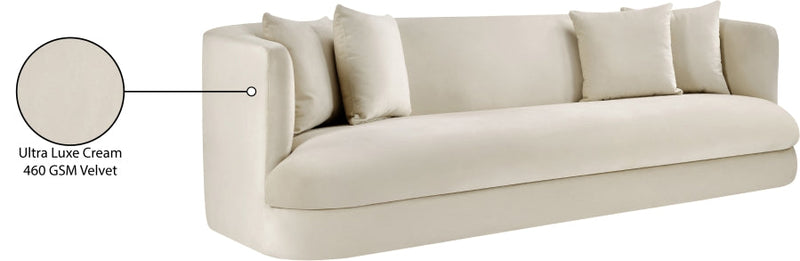 Alder 93.5" Velvet Upholstered Sofa in Cream - 699Cream-S