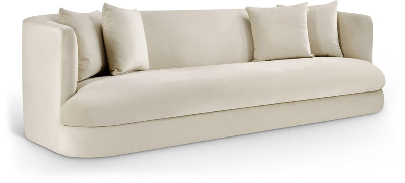 Alder 93.5" Velvet Upholstered Sofa in Cream - 699Cream-S