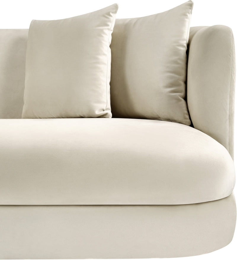 Alder 93.5" Velvet Upholstered Sofa in Cream - 699Cream-S
